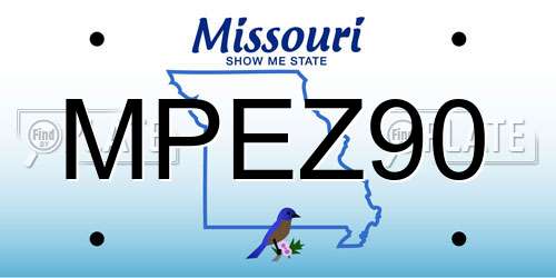 MPEZ90 Missouri License Plate