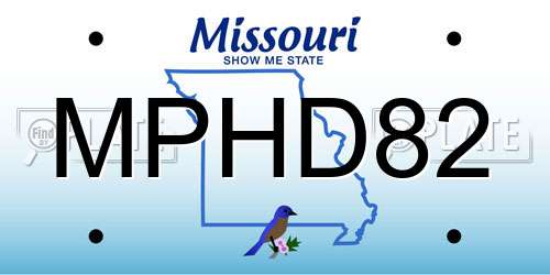MPHD82 Missouri License Plate