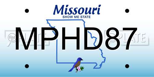 MPHD87 Missouri License Plate