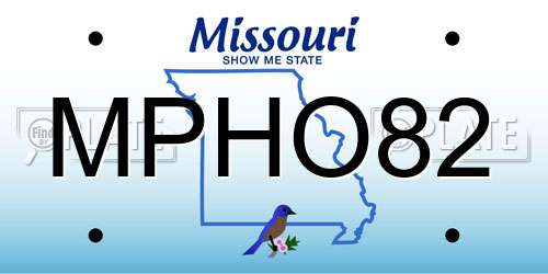MPHO82 Missouri License Plate