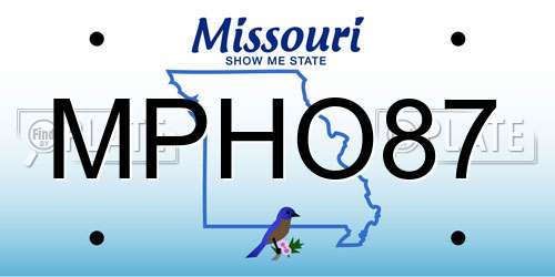 MPHO87 Missouri License Plate