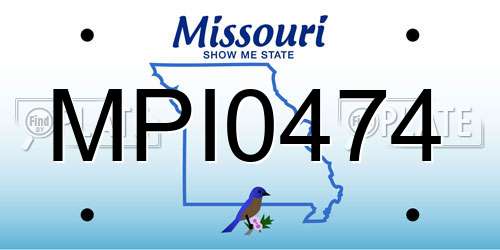 MPI0474 Missouri License Plate