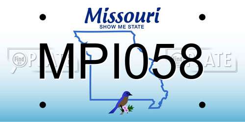 MPI058 Missouri License Plate