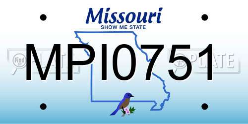 MPI0751 Missouri License Plate