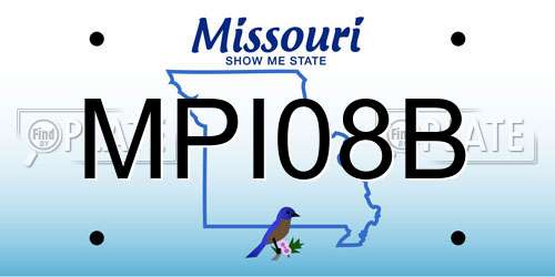 MPI08B Missouri License Plate