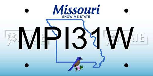 MPI31W Missouri License Plate