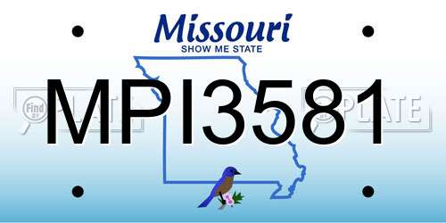 MPI3581 Missouri License Plate