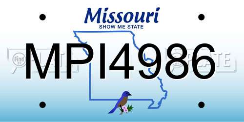 MPI4986 Missouri License Plate