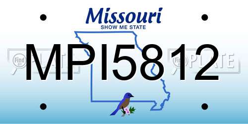 MPI5812 Missouri License Plate