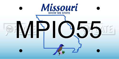MPIO55 Missouri License Plate