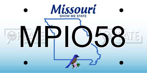 MPIO58 Missouri License Plate