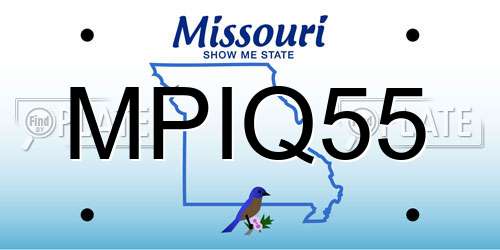 MPIQ55 Missouri License Plate