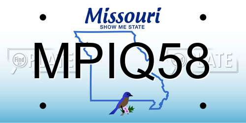 MPIQ58 Missouri License Plate