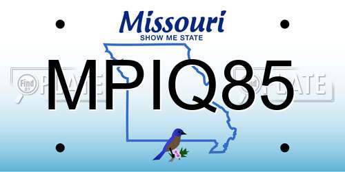 MPIQ85 Missouri License Plate
