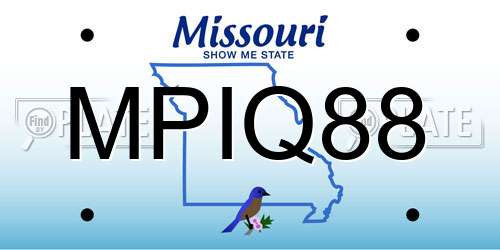 MPIQ88 Missouri License Plate