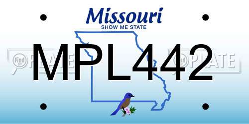 MPL442 Missouri License Plate