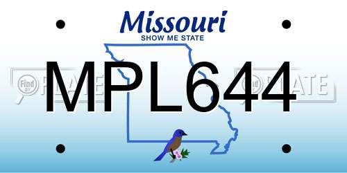 MPL644 Missouri License Plate