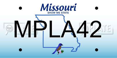 MPLA42 Missouri License Plate
