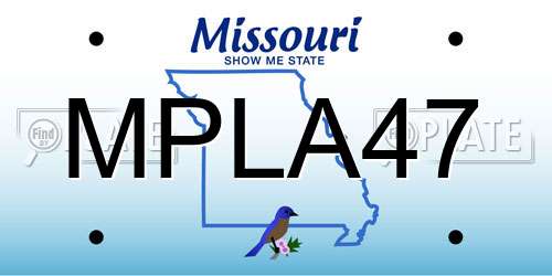 MPLA47 Missouri License Plate