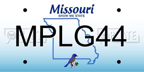 MPLG44 Missouri License Plate