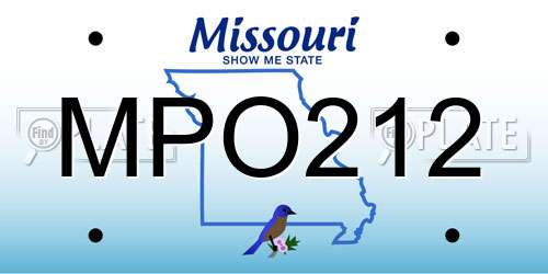 MPO212 Missouri License Plate