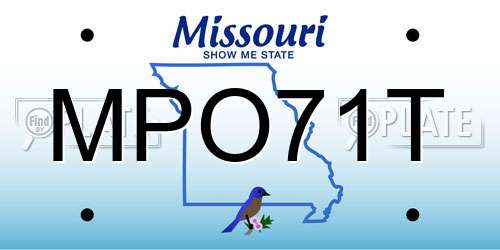 MPO71T Missouri License Plate