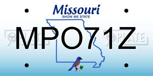 MPO71Z Missouri License Plate