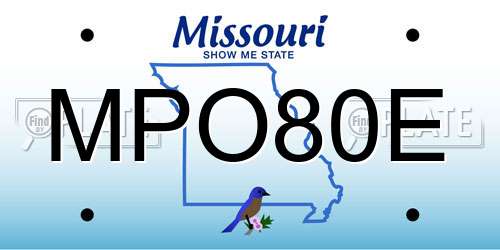 MPO80E Missouri License Plate