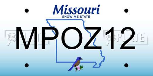 MPOZ12 Missouri License Plate