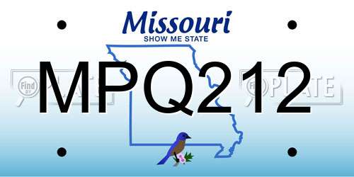 MPQ212 Missouri License Plate