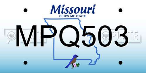 MPQ503 Missouri License Plate