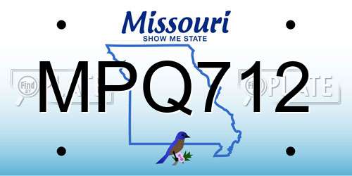 MPQ712 Missouri License Plate