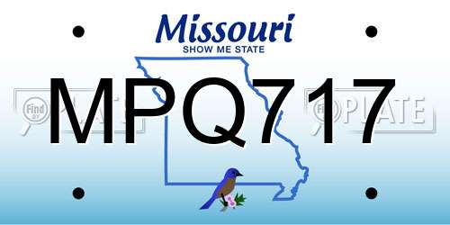 MPQ717 Missouri License Plate