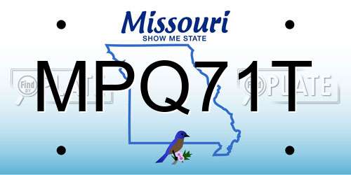 MPQ71T Missouri License Plate