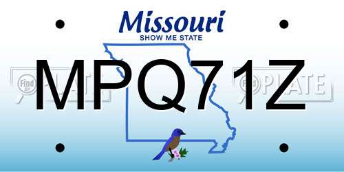MPQ71Z Missouri License Plate