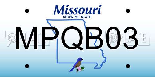 MPQB03 Missouri License Plate