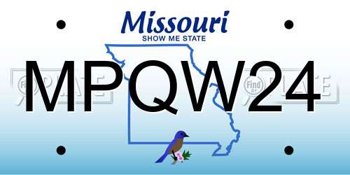 MPQW24 Missouri License Plate