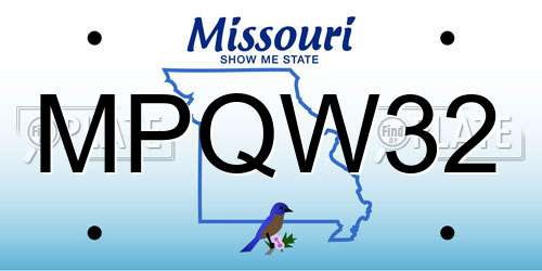MPQW32 Missouri License Plate