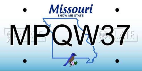 MPQW37 Missouri License Plate