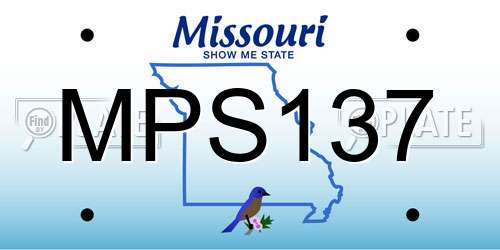 MPS137 Missouri License Plate