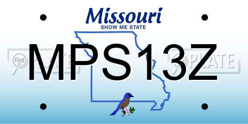 MPS13Z Missouri License Plate