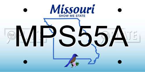 MPS55A Missouri License Plate