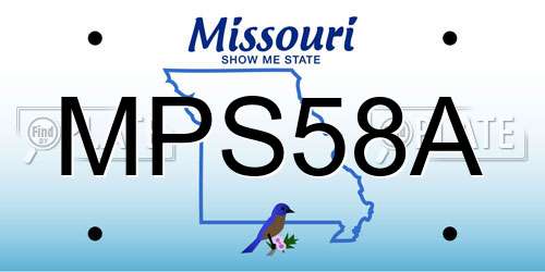 MPS58A Missouri License Plate