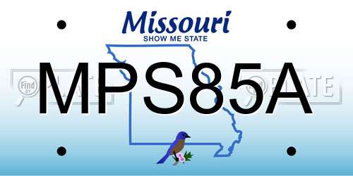 MPS85A Missouri License Plate