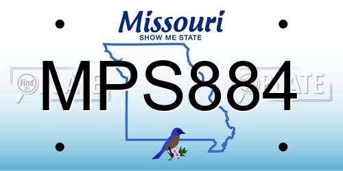 MPS884 Missouri License Plate