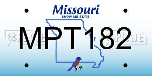MPT182 Missouri License Plate