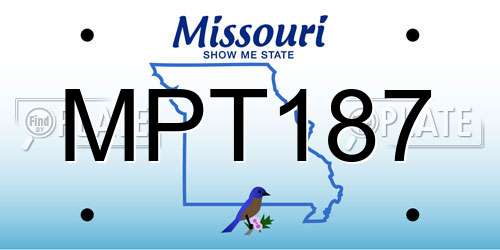MPT187 Missouri License Plate
