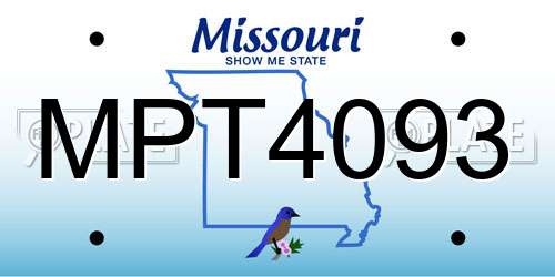 MPT4093 Missouri License Plate
