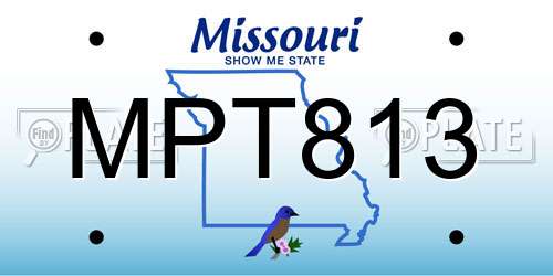 MPT813 Missouri License Plate