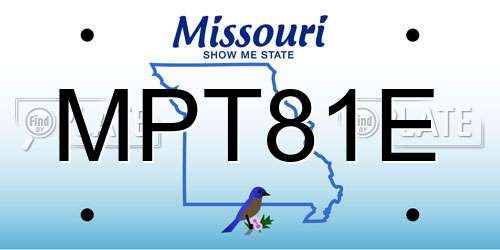 MPT81E Missouri License Plate
